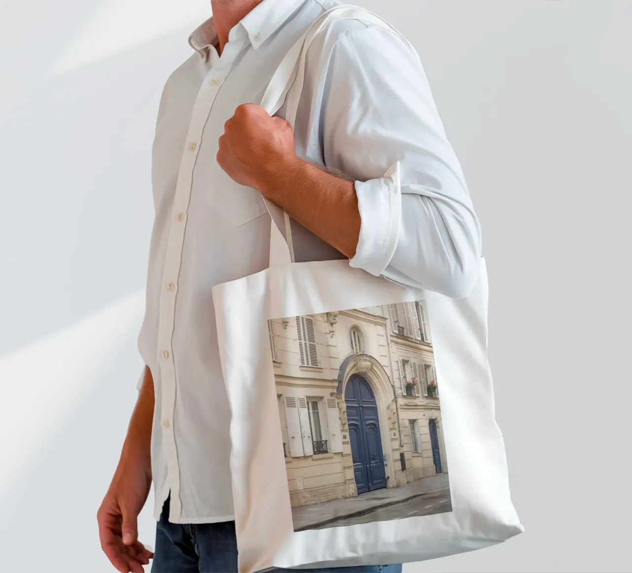 Paris Street Scene borsa in juta da GraceDigitalArtCo