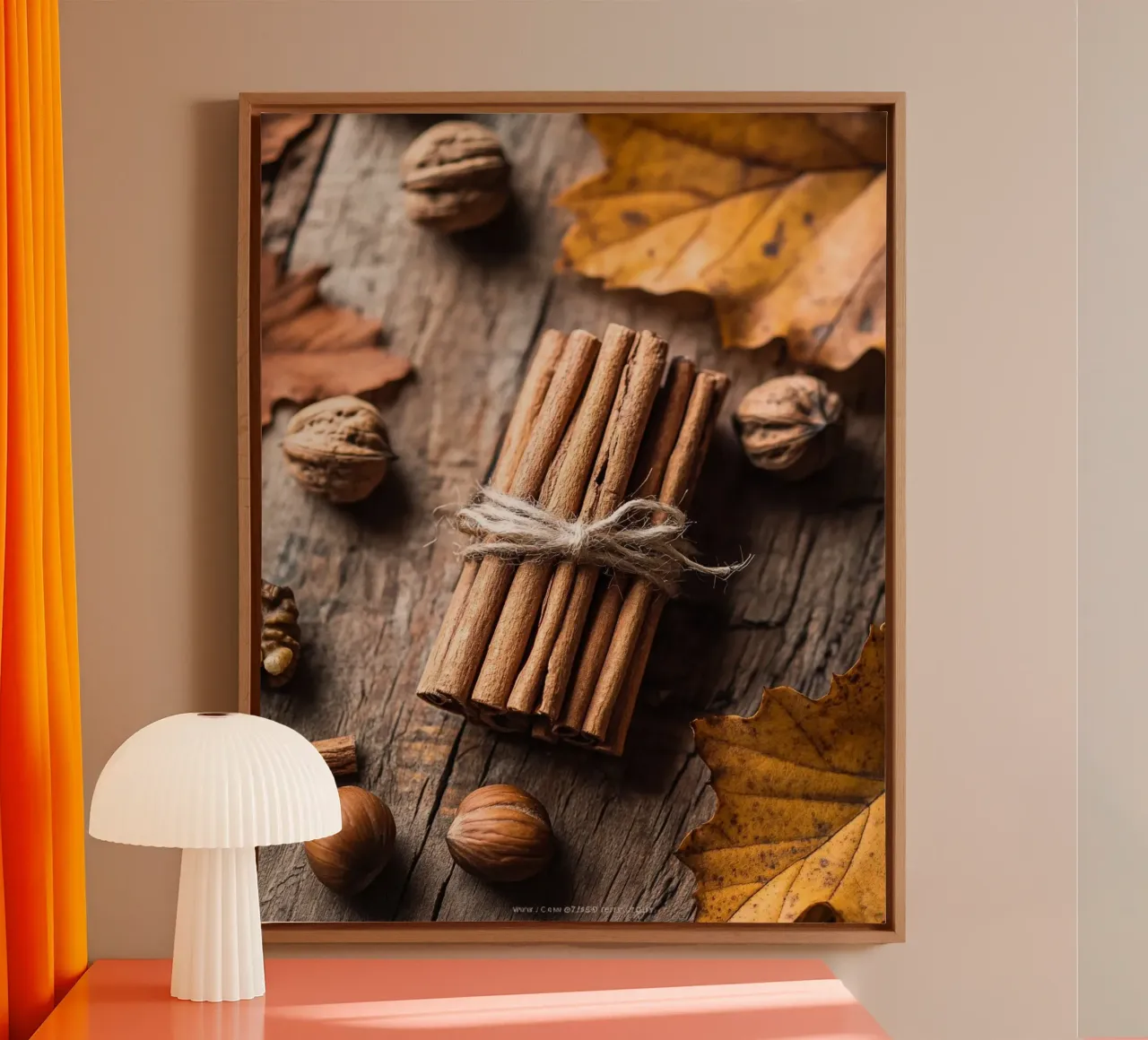 Herbst-Vibes Leinwand mit Schattenfugenrahmen von PhotoVibe Decor