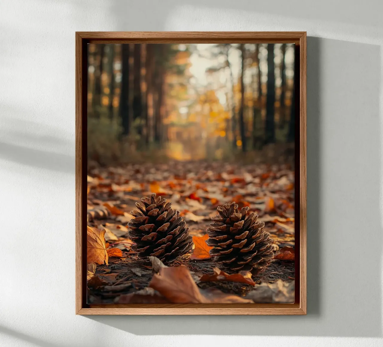 Herbst-Vibes Leinwand mit Schattenfugenrahmen von PhotoVibe Decor