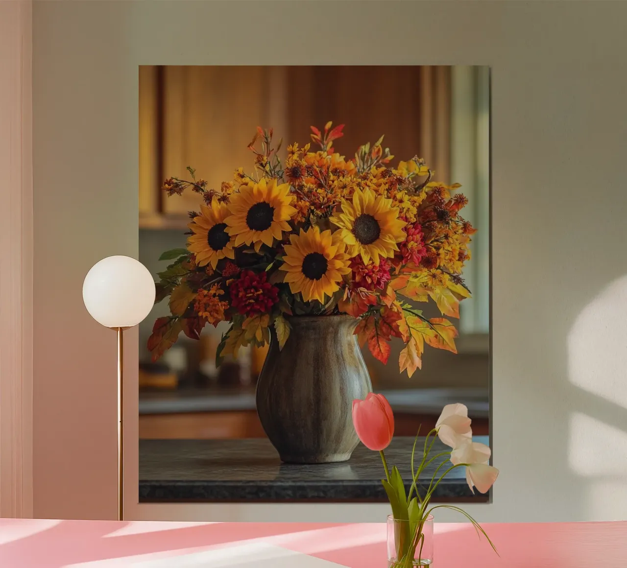 Herbst-Vibes Poster mit Holzrahmen von PhotoVibe Decor