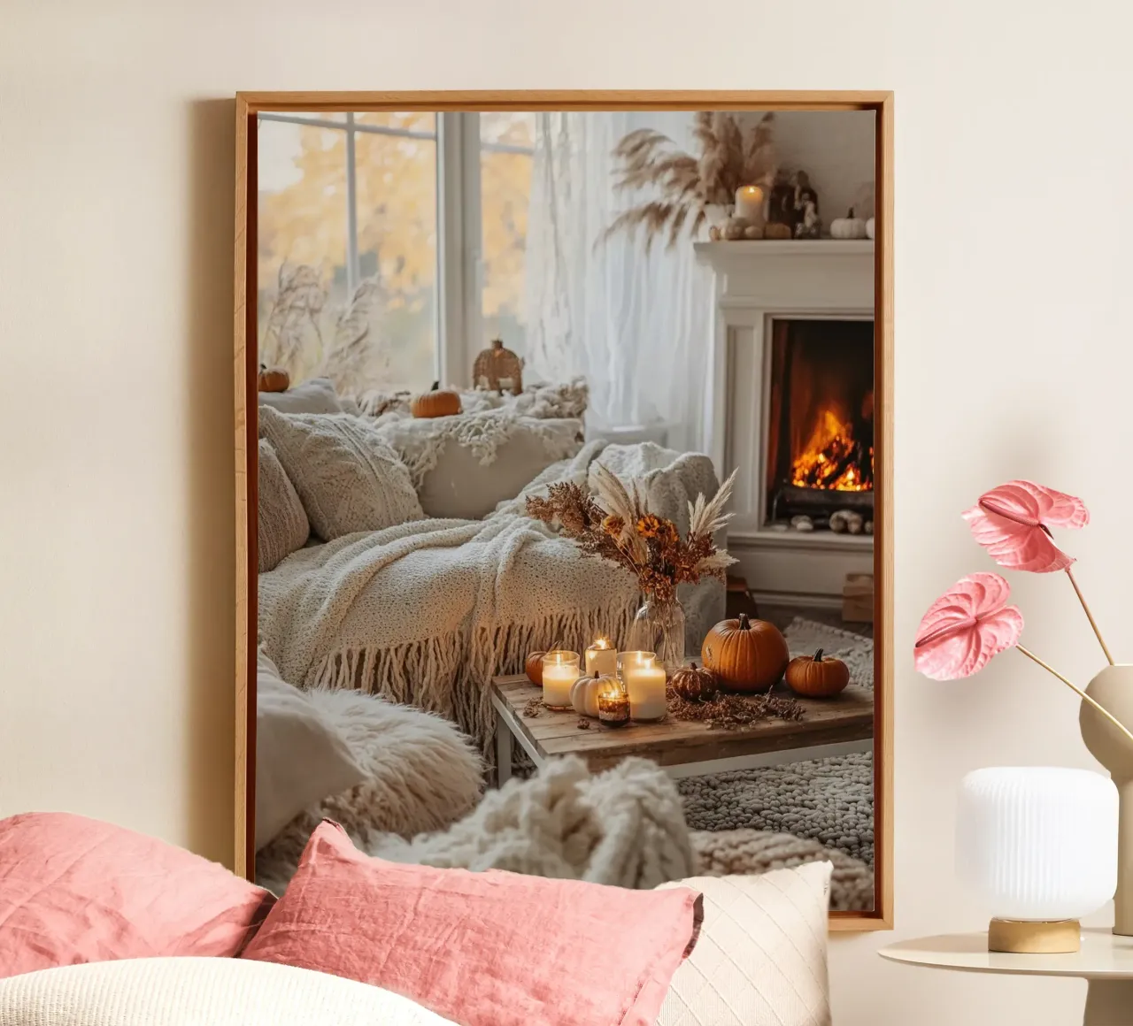 Autumn Vibes canvas with Floater frame by PhotoVibe Decor