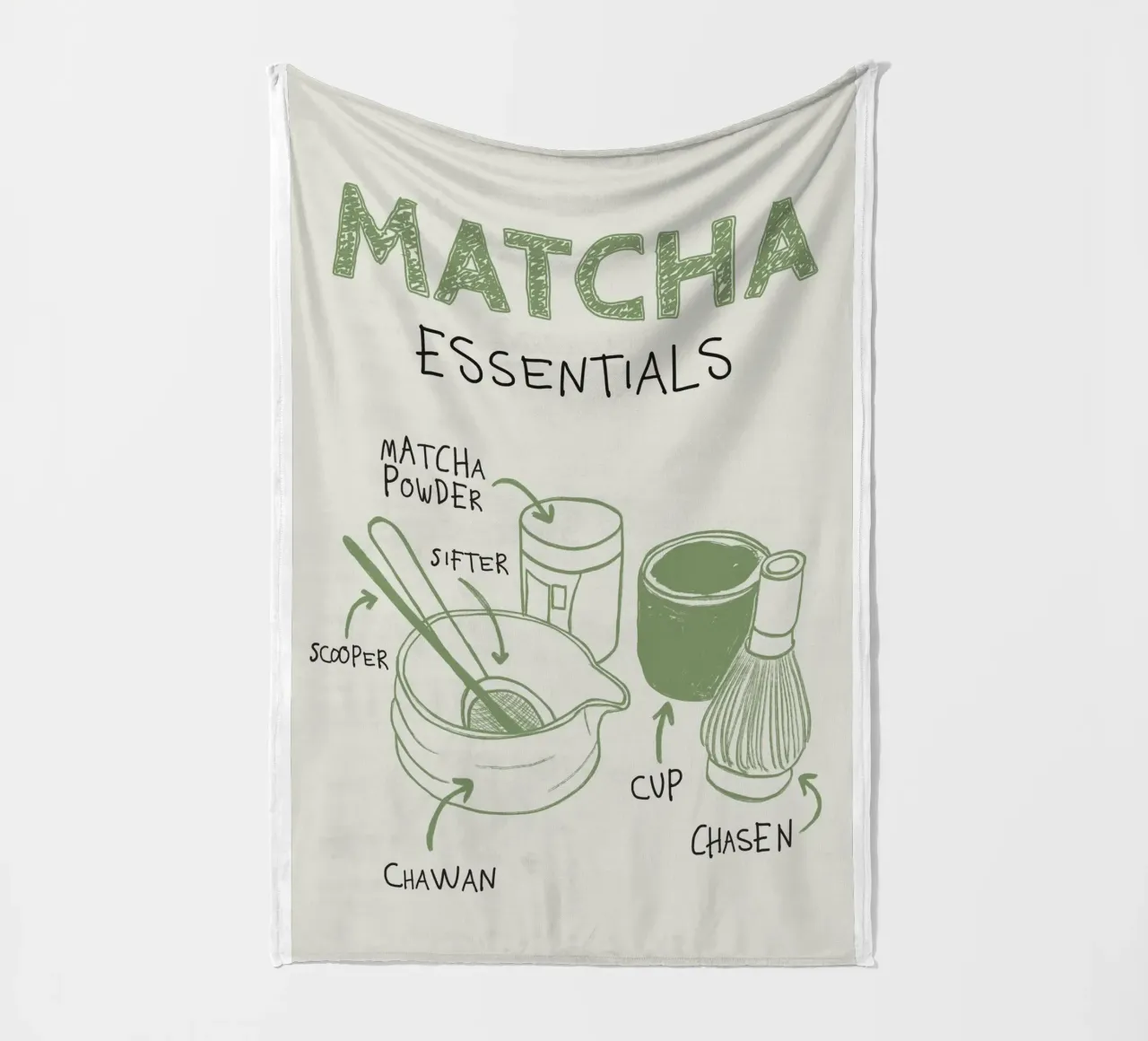 Matcha Essentials Fleecedecke von ni-ja artboutique