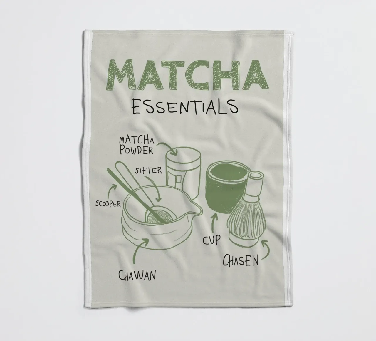 Matcha Essentials Fleecedecke von ni-ja artboutique