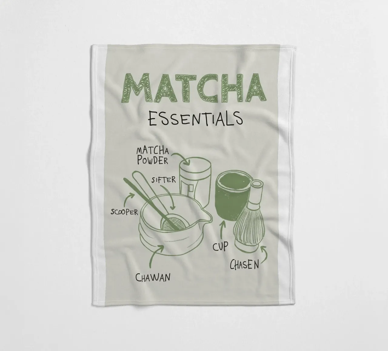 Matcha Essentials Fleecedecke von ni-ja artboutique