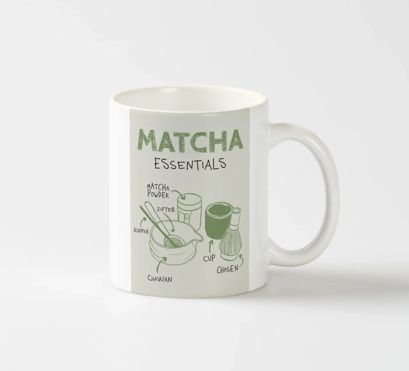 Matcha Essentials ceramic mug by ni-ja artboutique