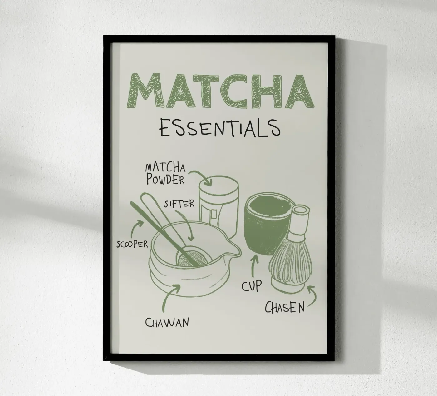 Matcha Essentials poster van ni-ja artboutique