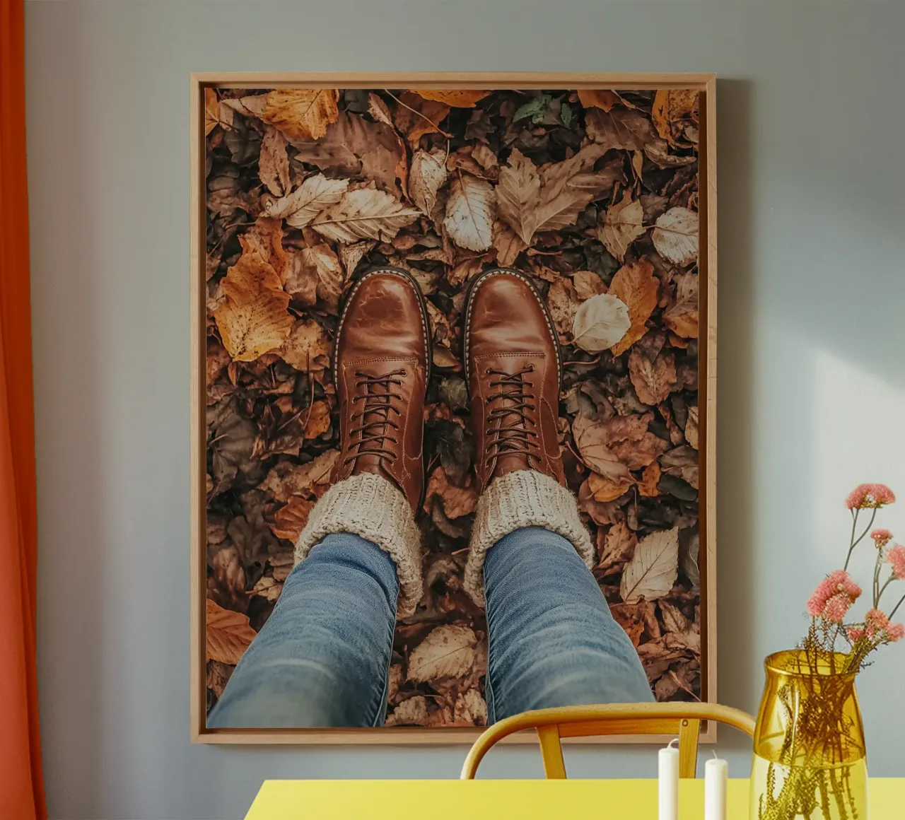 Autumn Vibes canvas with Floater frame by PhotoVibe Decor