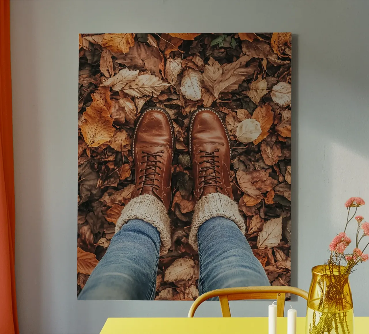 Autumn Vibes canvas with Floater frame by PhotoVibe Decor