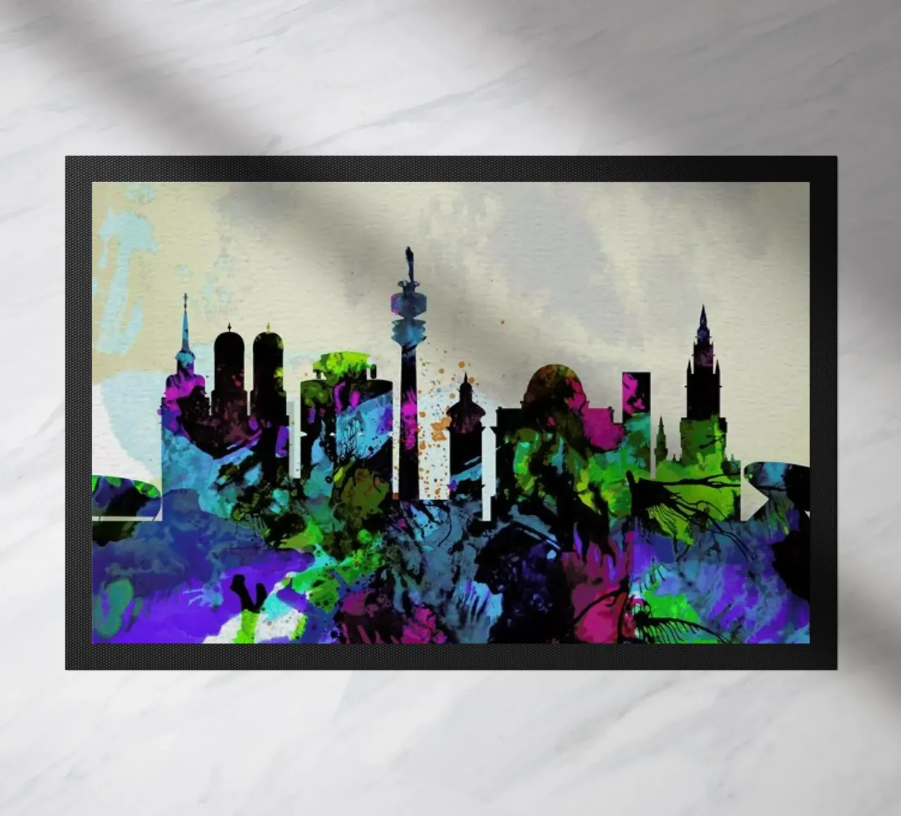 Munich Watercolor Skyline zerbino da Naxart