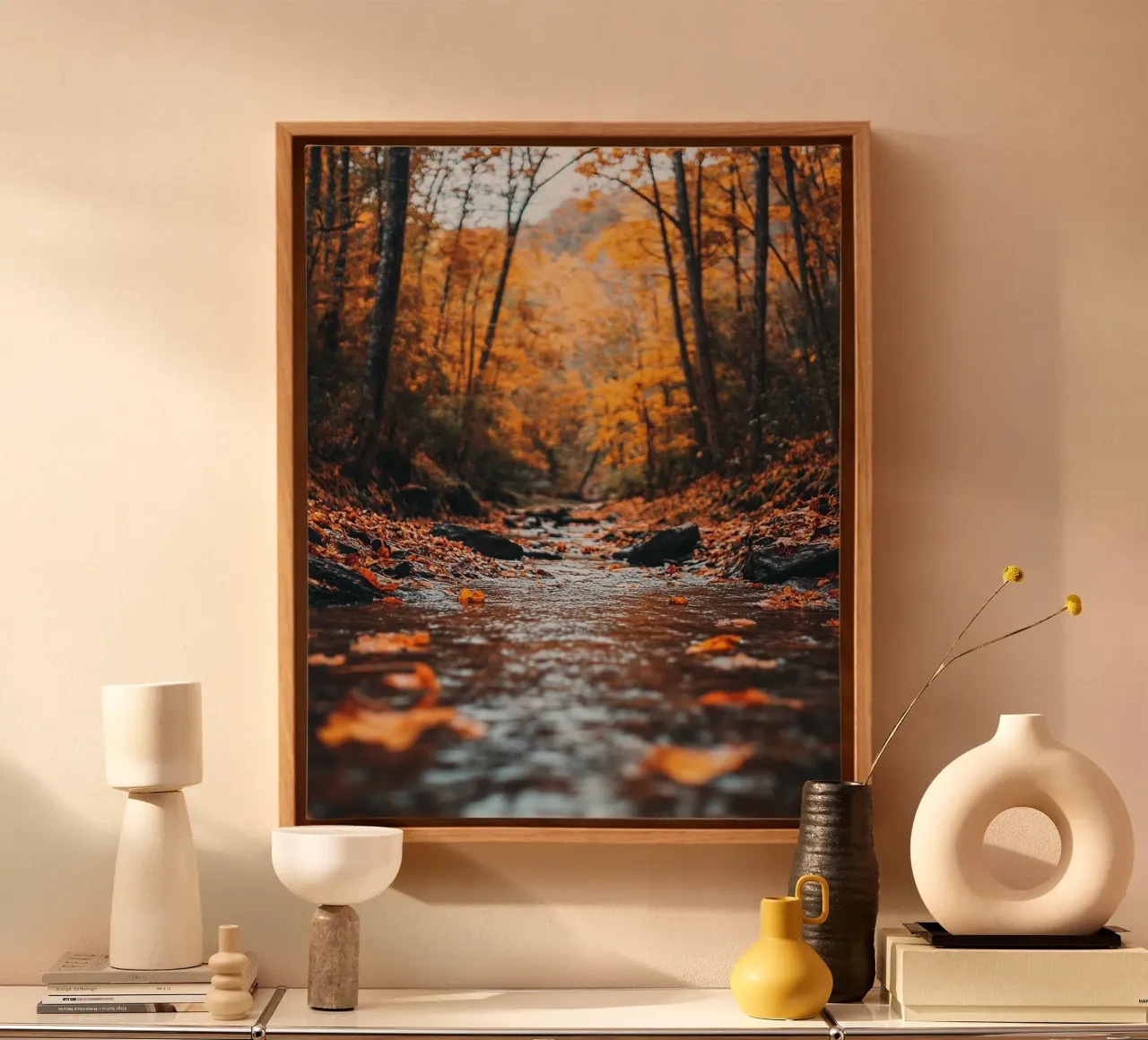 Herbst-Vibes Leinwand mit Schattenfugenrahmen von PhotoVibe Decor