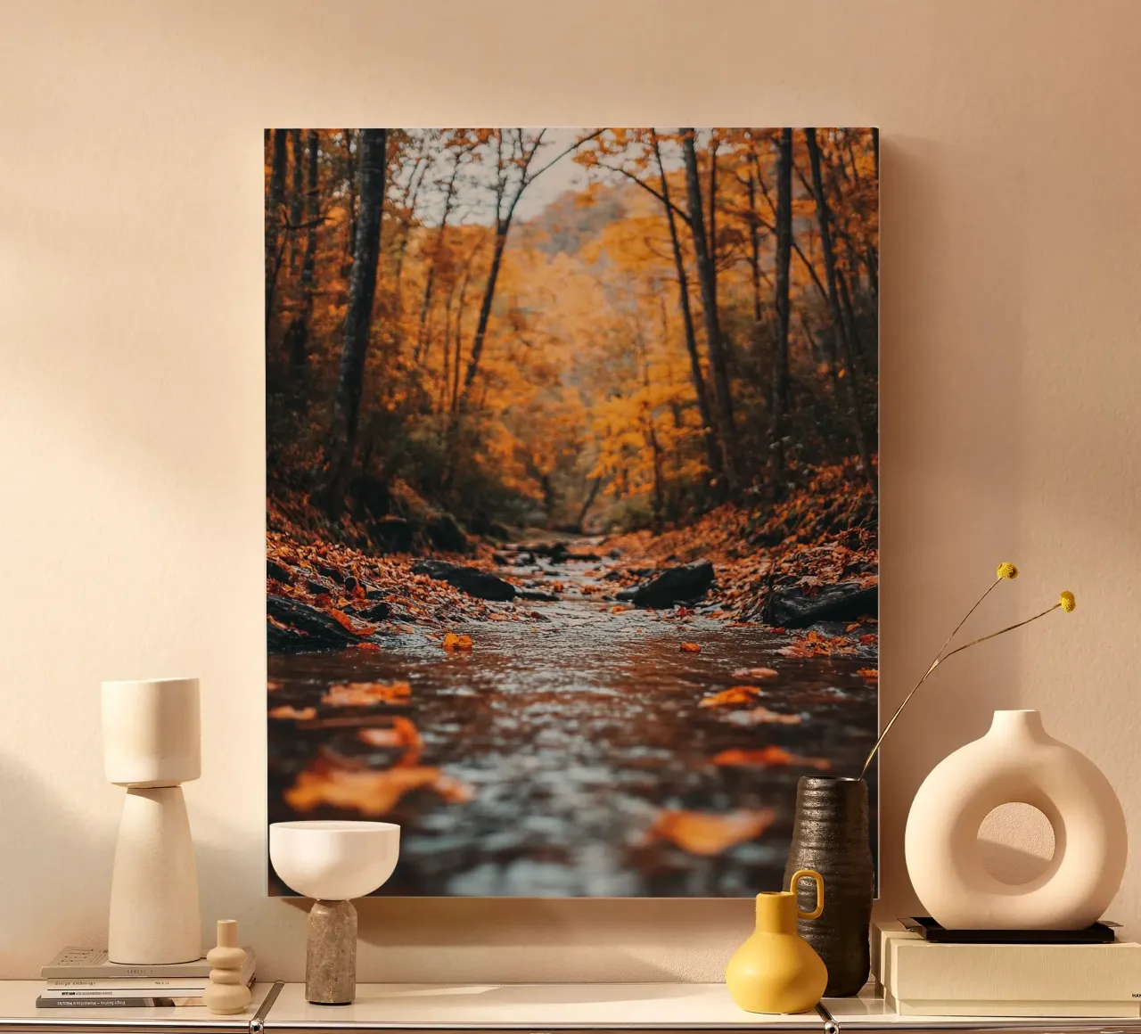 Herbst-Vibes Leinwand mit Schattenfugenrahmen von PhotoVibe Decor