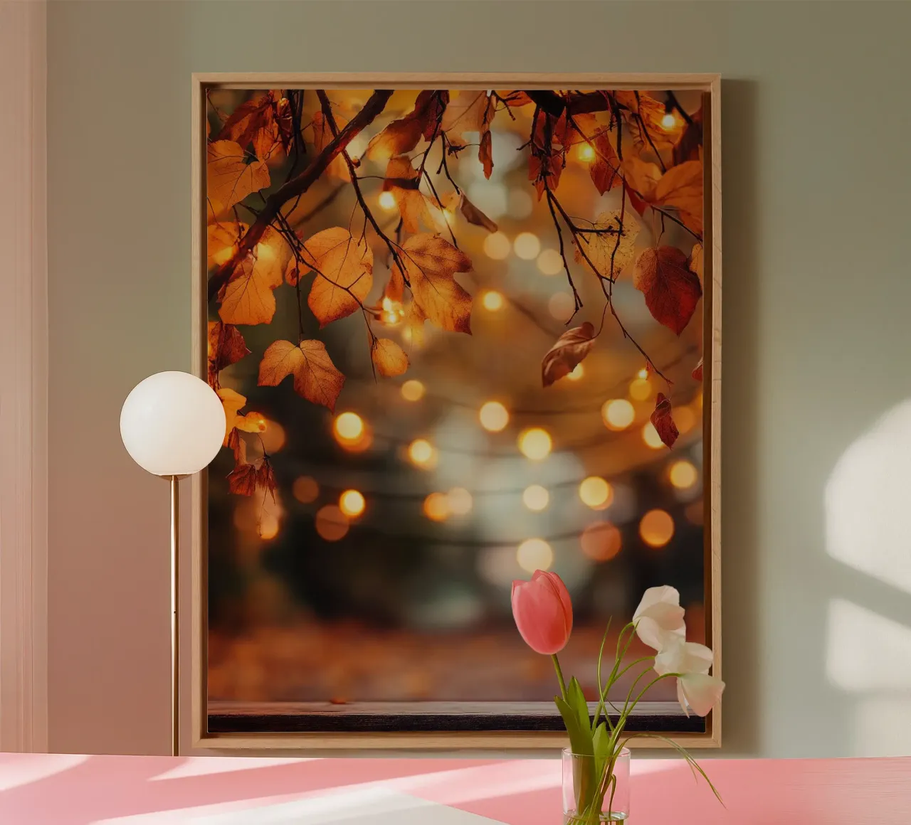 Autumn Vibes canvas with Floater frame by PhotoVibe Decor