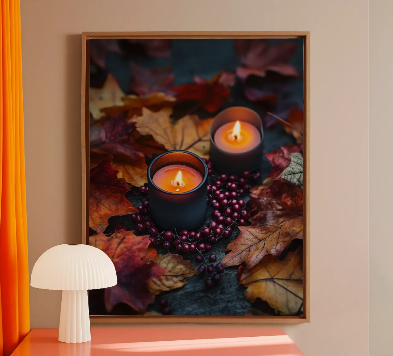 Autumn Vibes canvas with Floater frame by PhotoVibe Decor