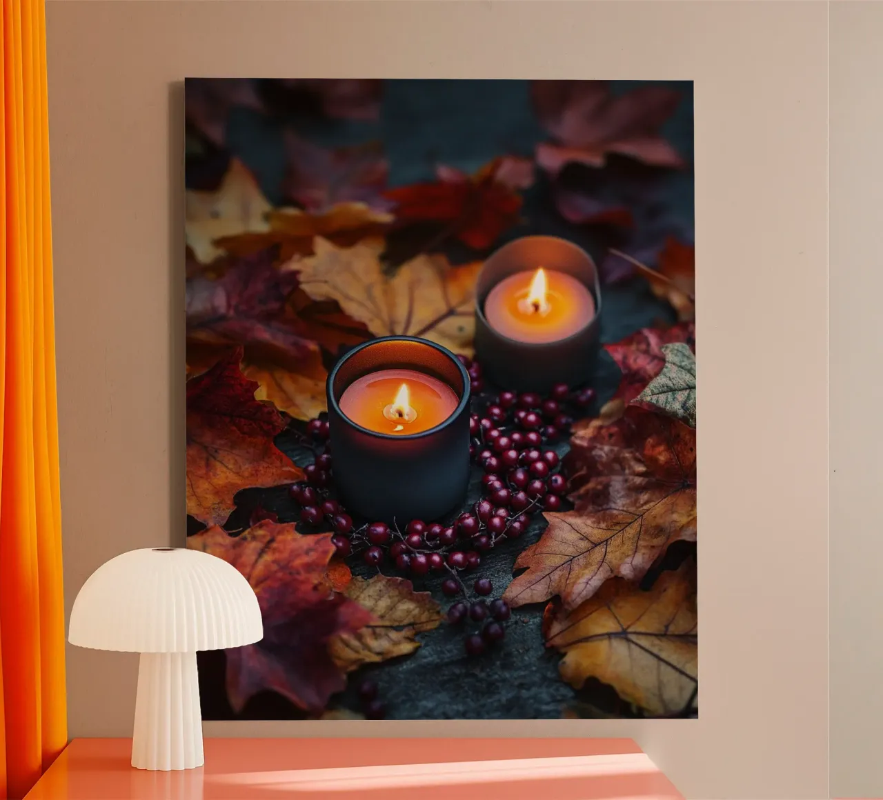 Autumn Vibes canvas with Floater frame by PhotoVibe Decor
