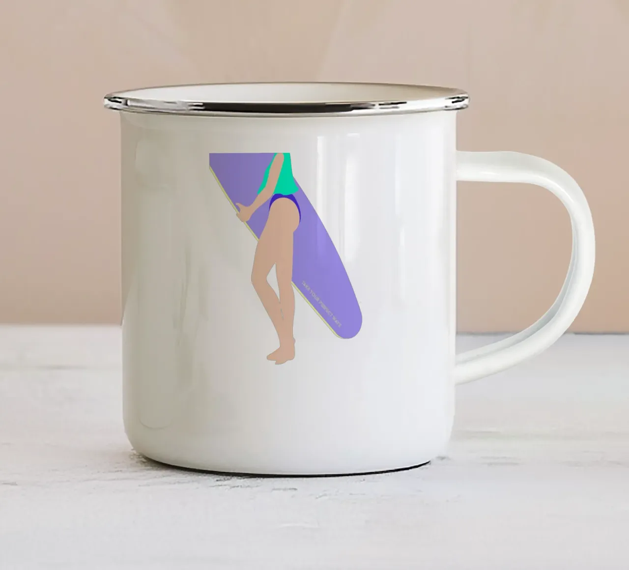 Surfgirl. tazza in smalto da FRICKE DESIGN