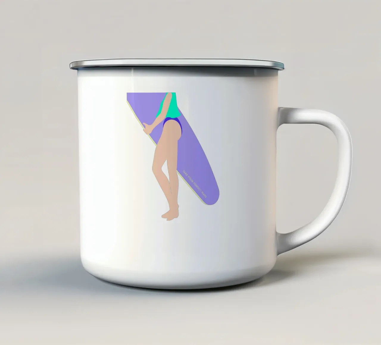 Surfgirl. tazza in smalto da FRICKE DESIGN