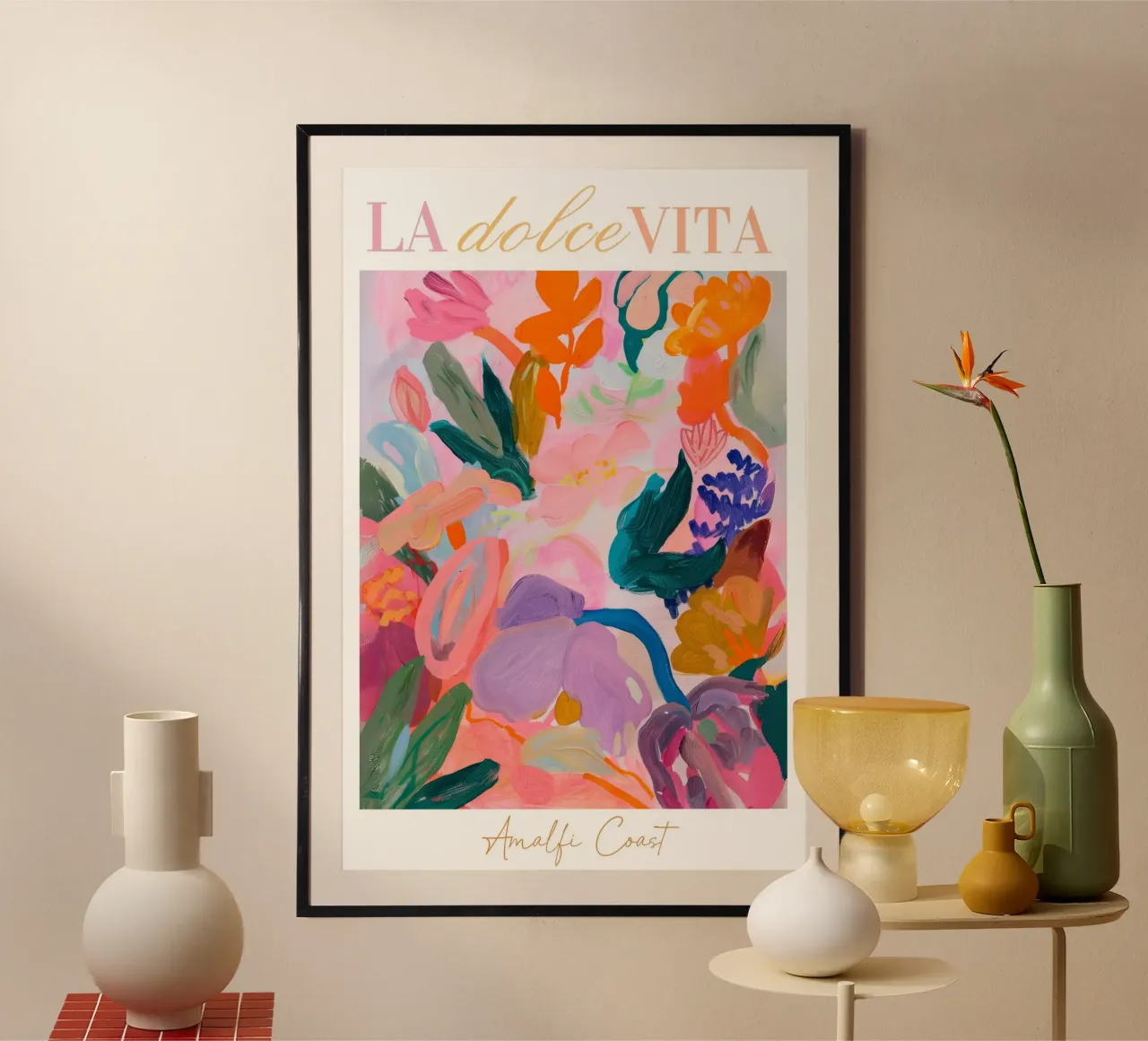 La Dolce Vita, Abstrakt Floral, Lebendige Blume Poster Poster von Boheme