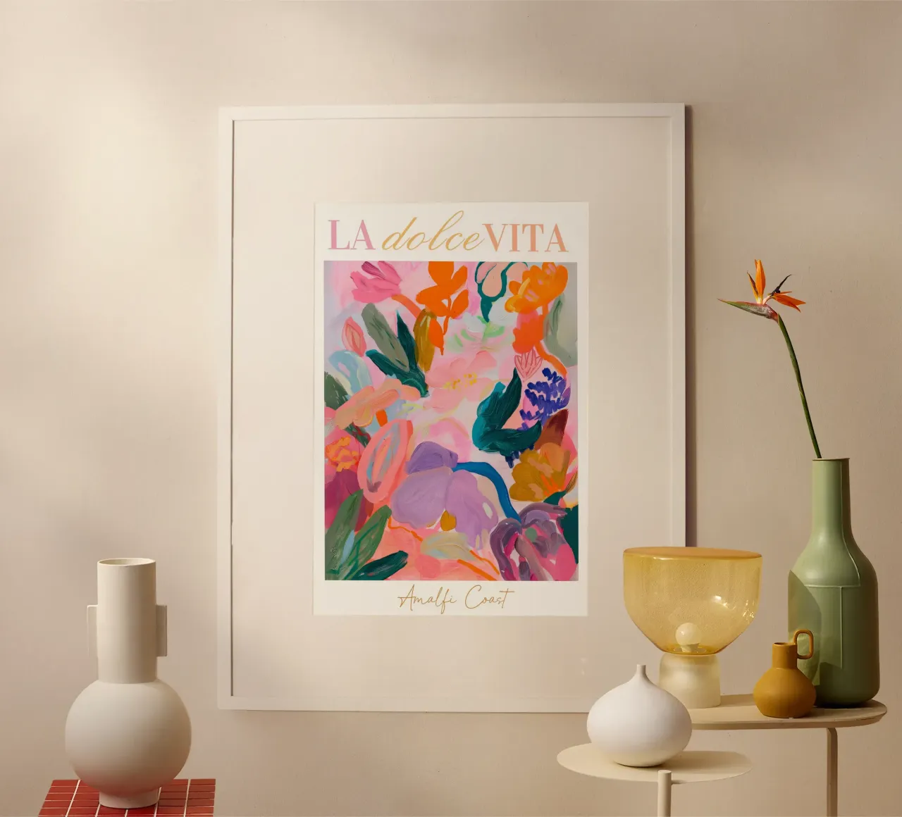 La Dolce Vita, Abstrakt Floral, Lebendige Blume Poster Poster von Boheme