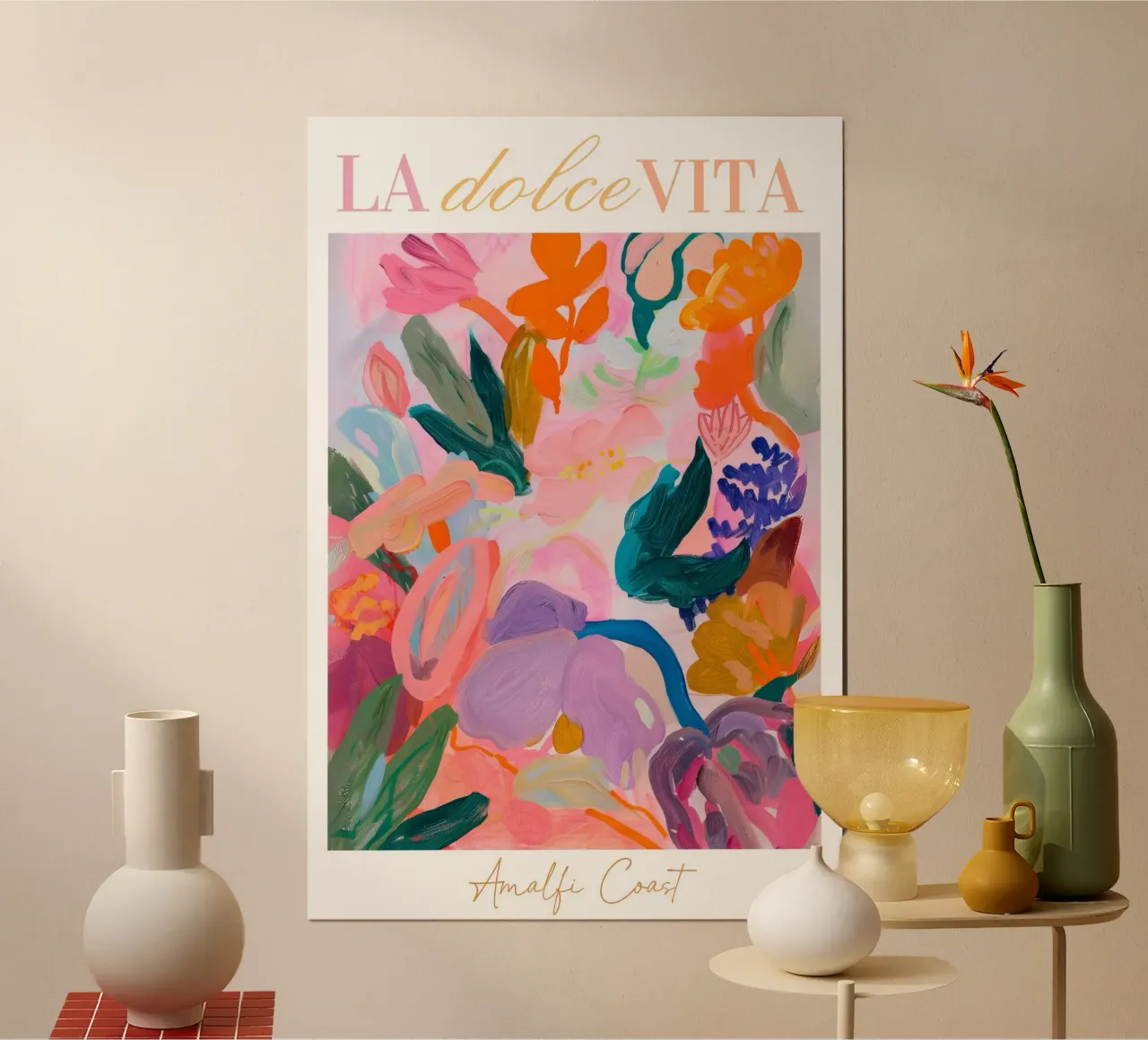 La Dolce Vita, Abstrakt Floral, Lebendige Blume Poster Poster von Boheme
