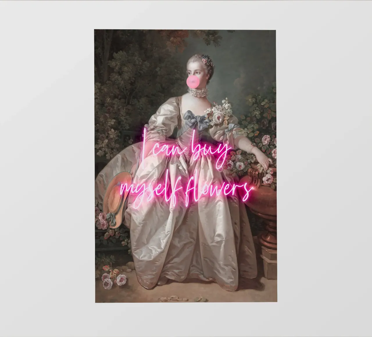 Neon Buy Myself Flowers Altered Art telo in pvc da GraceDigitalArtCo