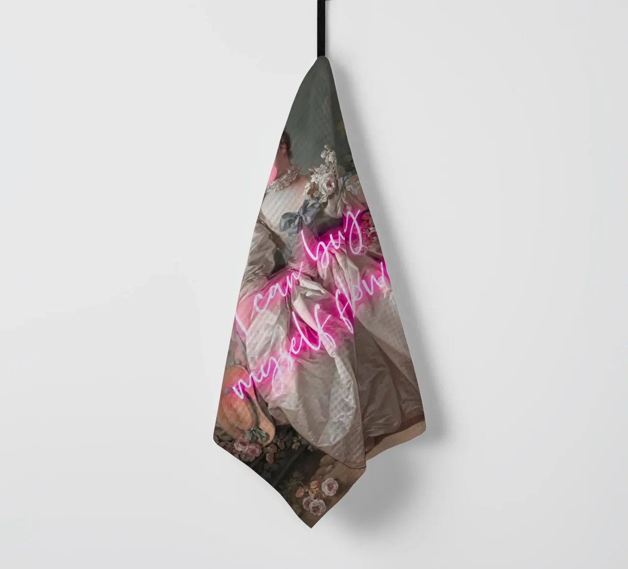Neon Buy Myself Flowers Altered Art canovaccio da cucina da GraceDigitalArtCo