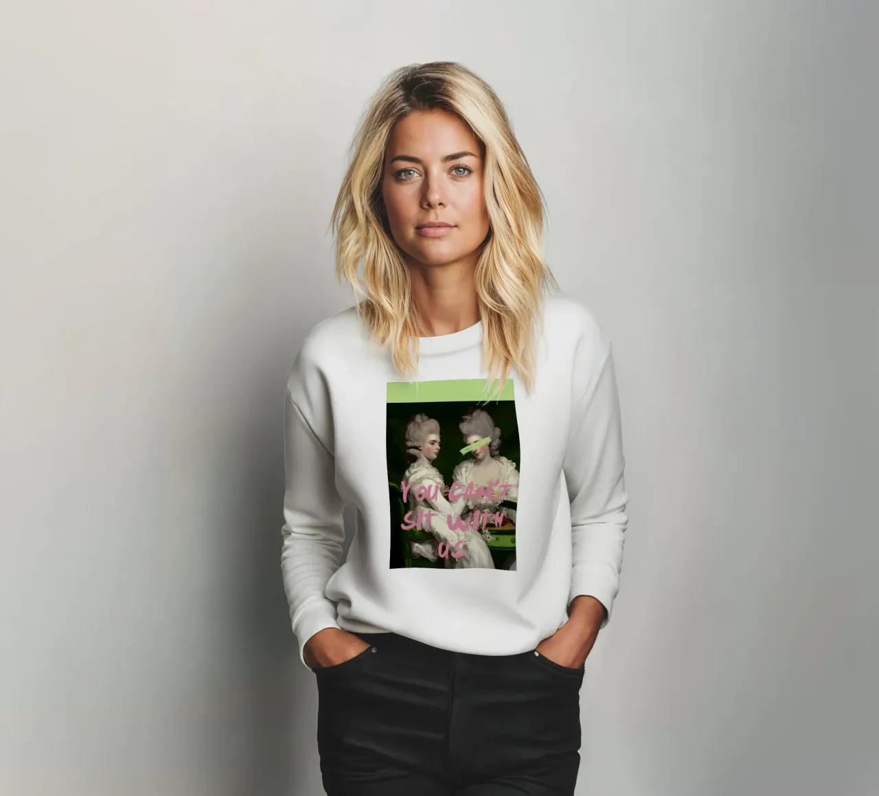 You can't sit with us altered art felpa da GraceDigitalArtCo