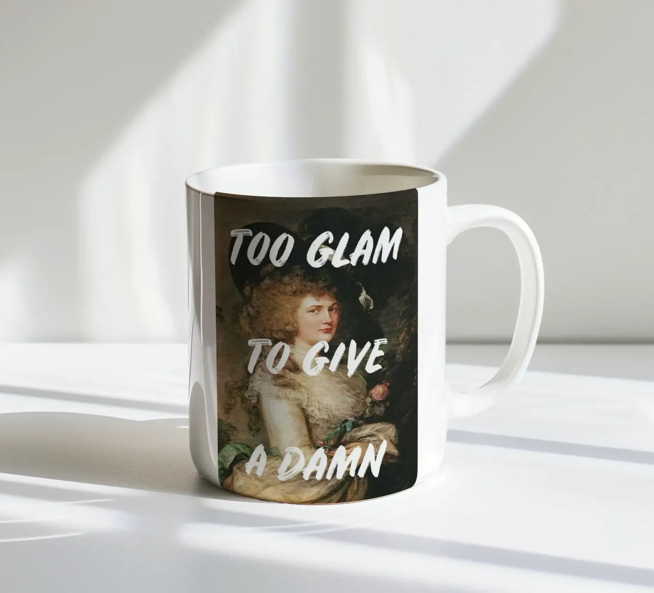 Too Glam to Give a Damn tazza in ceramica da GraceDigitalArtCo