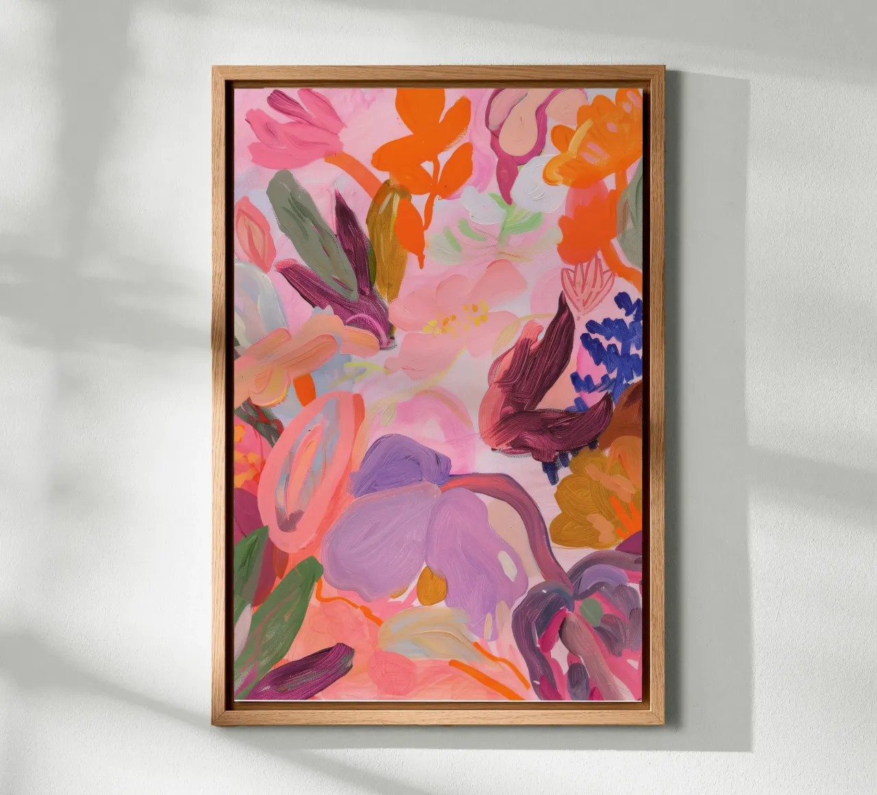 Bloemen abstracte kleurrijke kunstreproducties, abstract bloemenkunstwerk canvas met Baklijst van Boheme