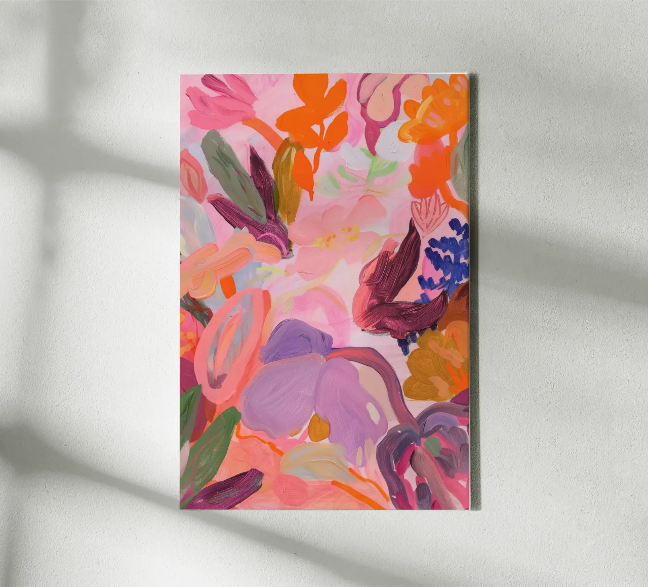 Bloemen abstracte kleurrijke kunstreproducties, abstract bloemenkunstwerk canvas met Baklijst van Boheme