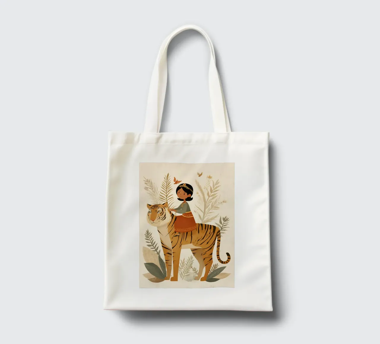 A queen on striped paws tote bag by Digital Naive