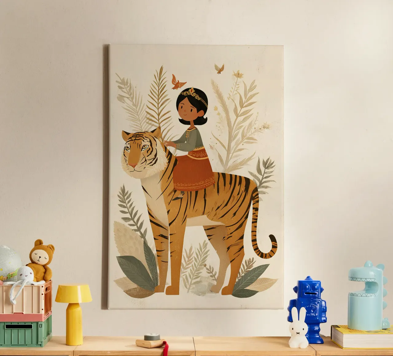A queen on striped paws canvas by Digital Naive