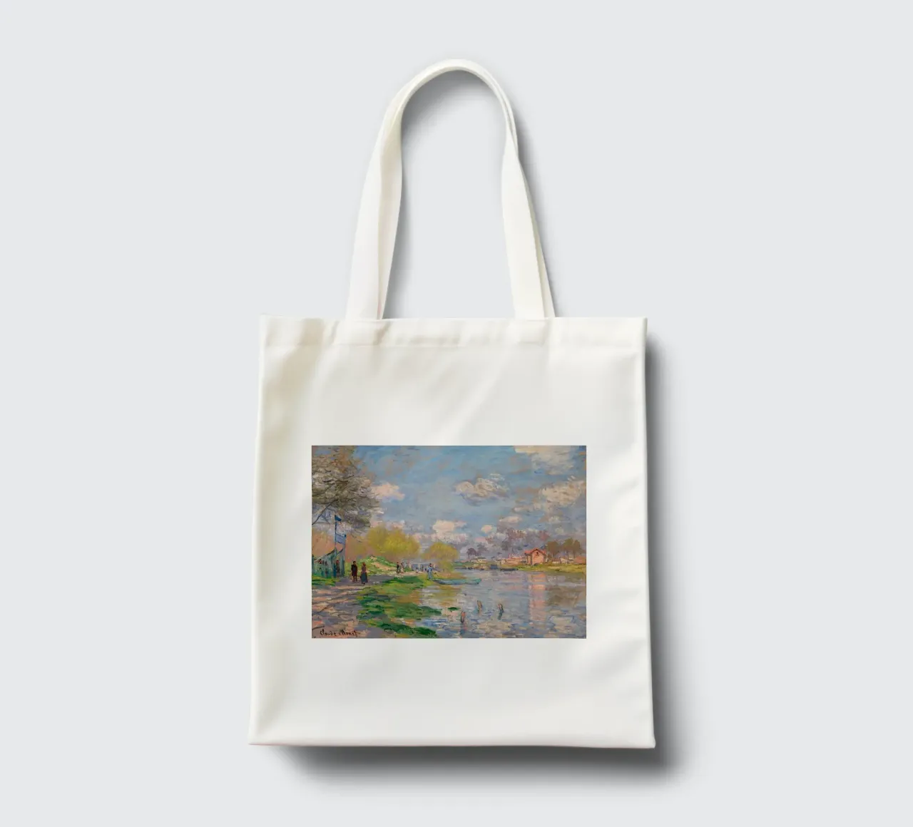 playing on the river bank in the afternoon claude monet tote bag by belong shop