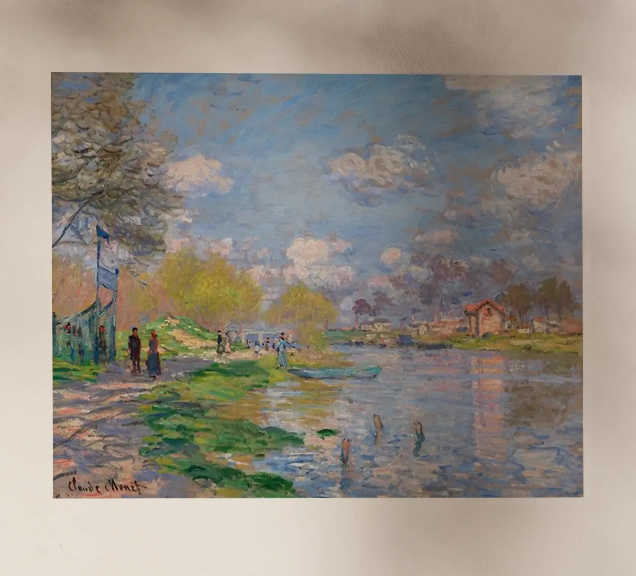 giocando sulla riva del fiume nel pomeriggio claude monet pellicola backlit da belong shop