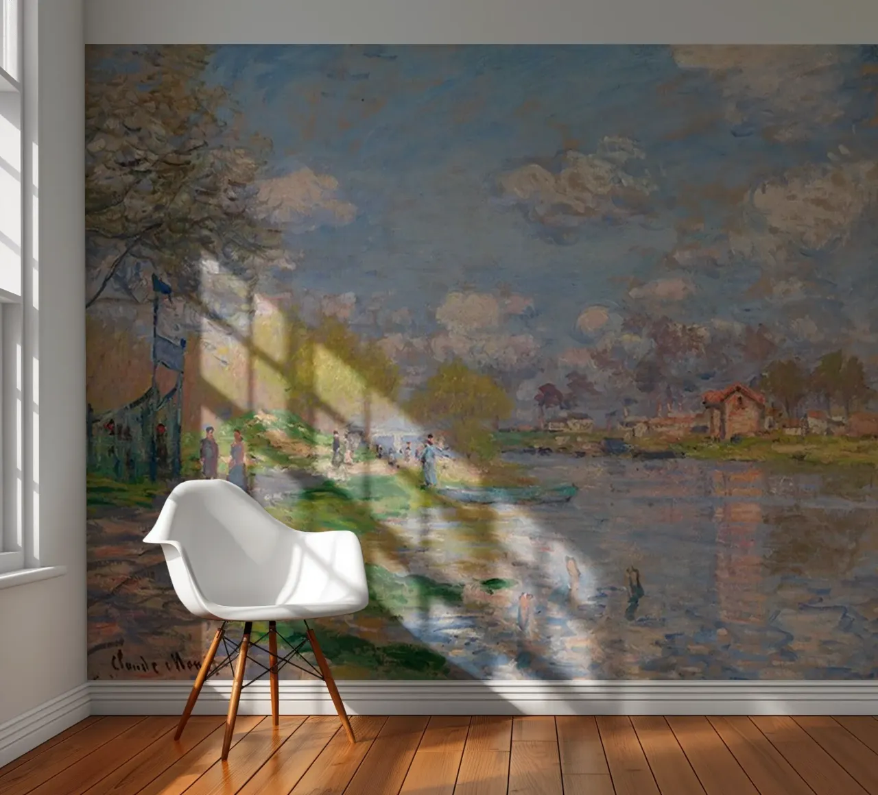 playing on the river bank in the afternoon claude monet photo wallpaper by belong shop