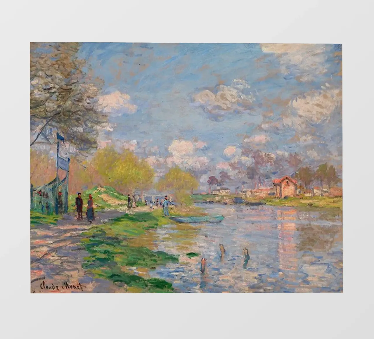 giocando sulla riva del fiume nel pomeriggio claude monet telo in pvc da belong shop