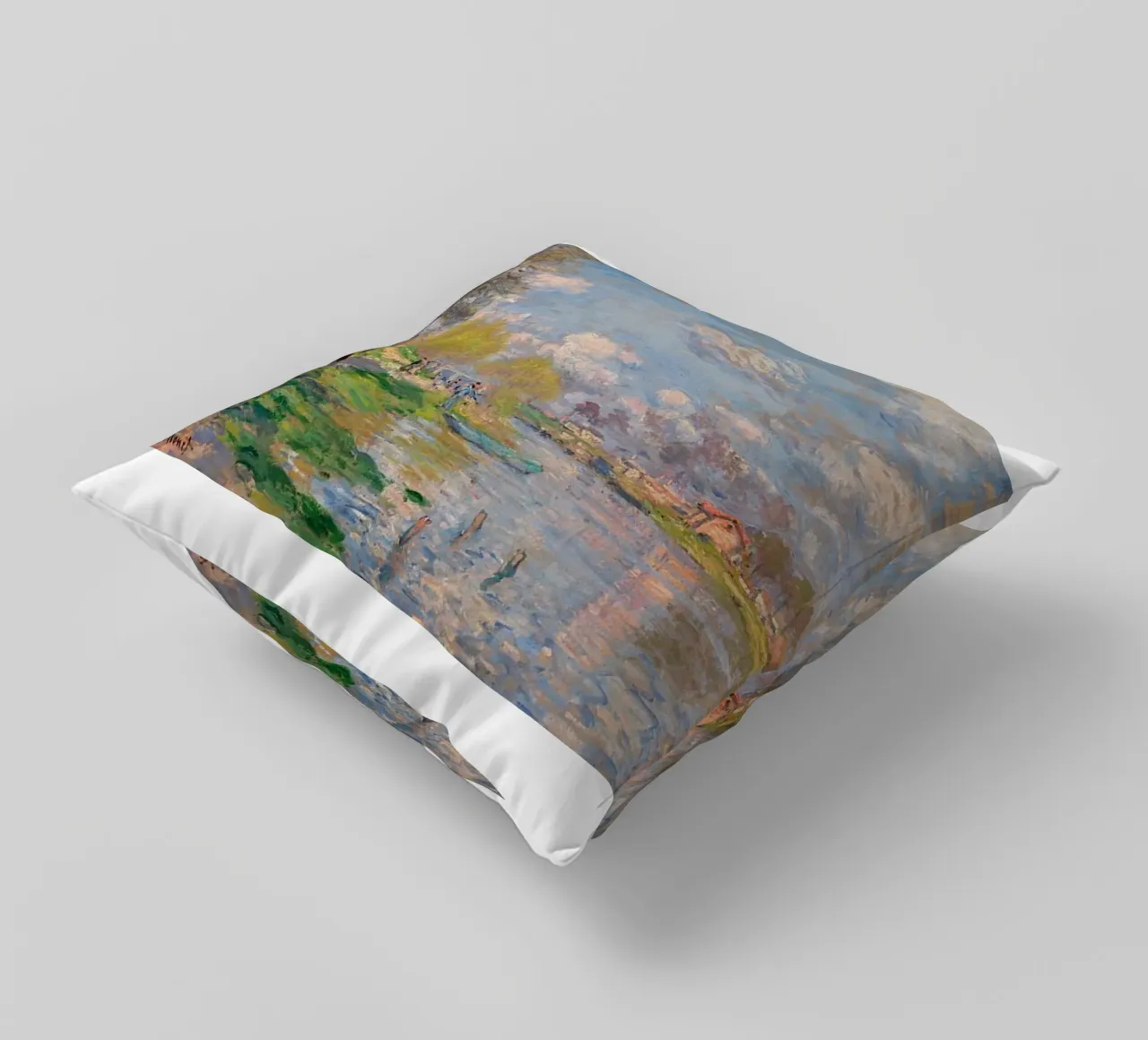 giocando sulla riva del fiume nel pomeriggio claude monet cuscino da belong shop