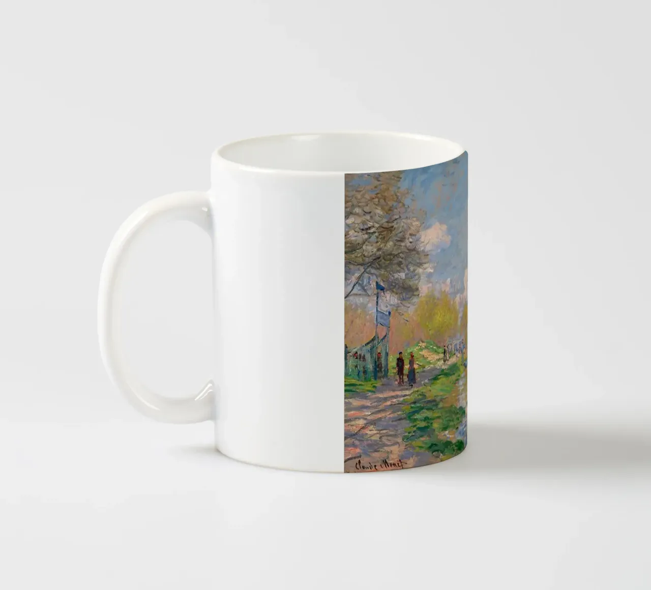 giocando sulla riva del fiume nel pomeriggio claude monet tazza in ceramica da belong shop