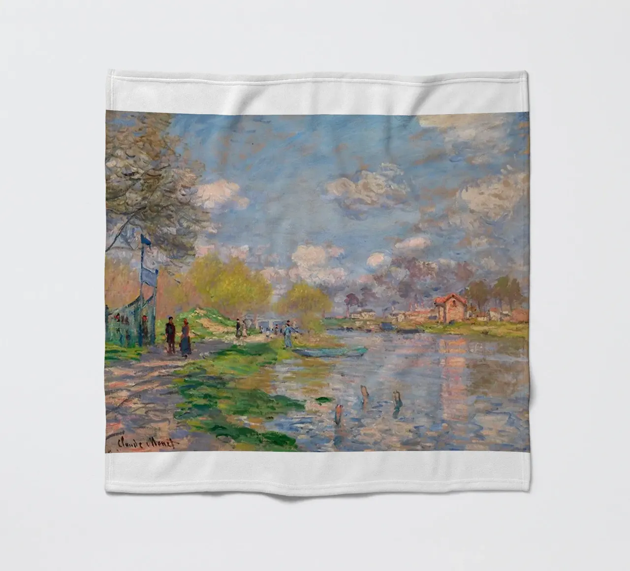 giocando sulla riva del fiume nel pomeriggio claude monet coperta in pile da belong shop