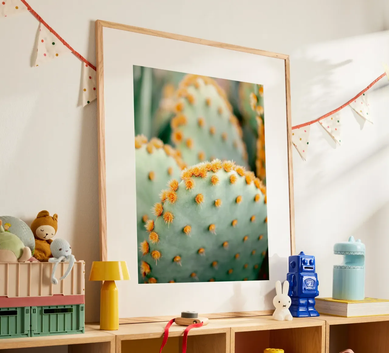 Arancione e verde II - Fotografia botanica di Marrakech poster da Raisa Zwart