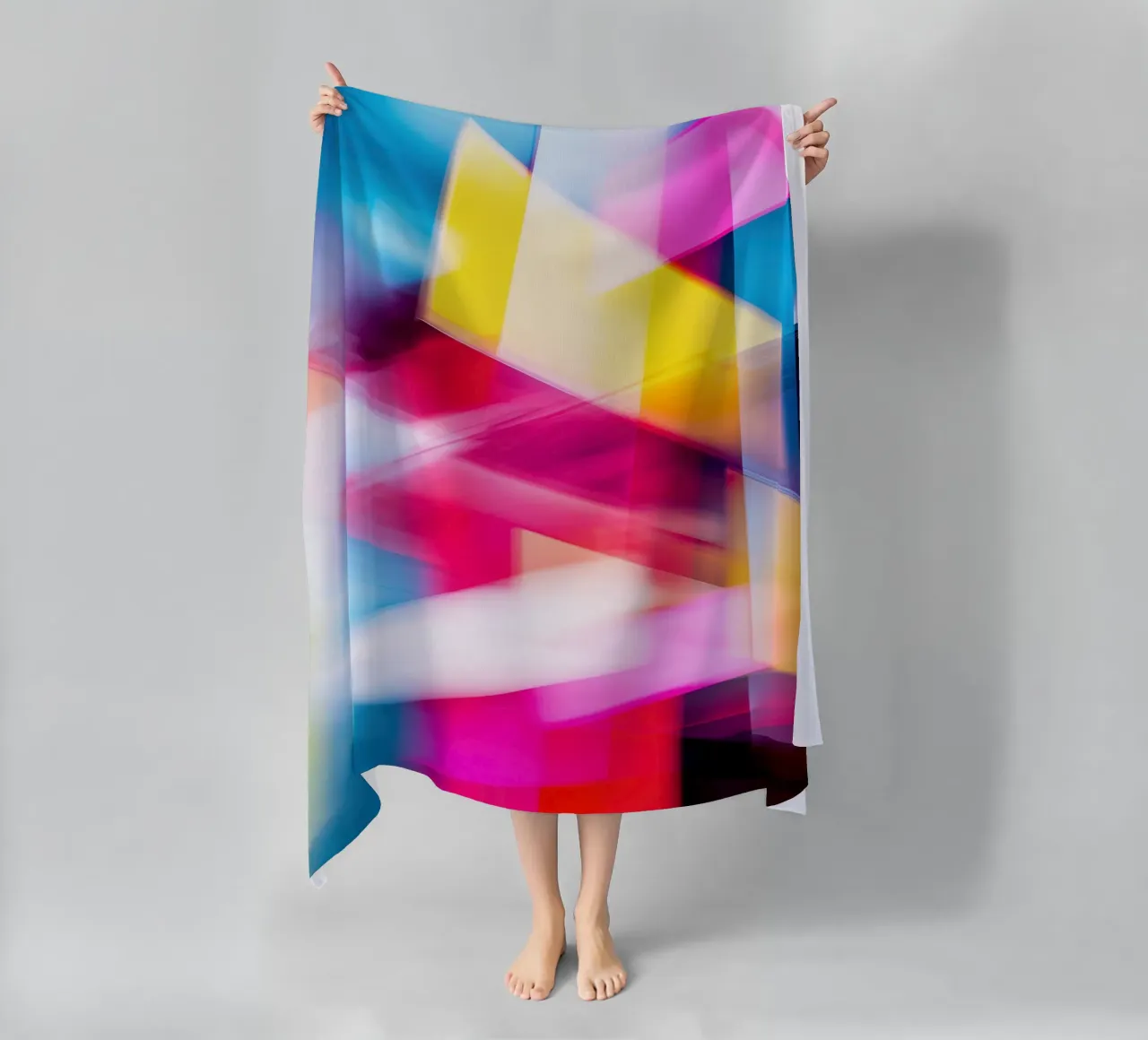 Futuristic city lights | In the style of digital photography beach towel by Autofocus