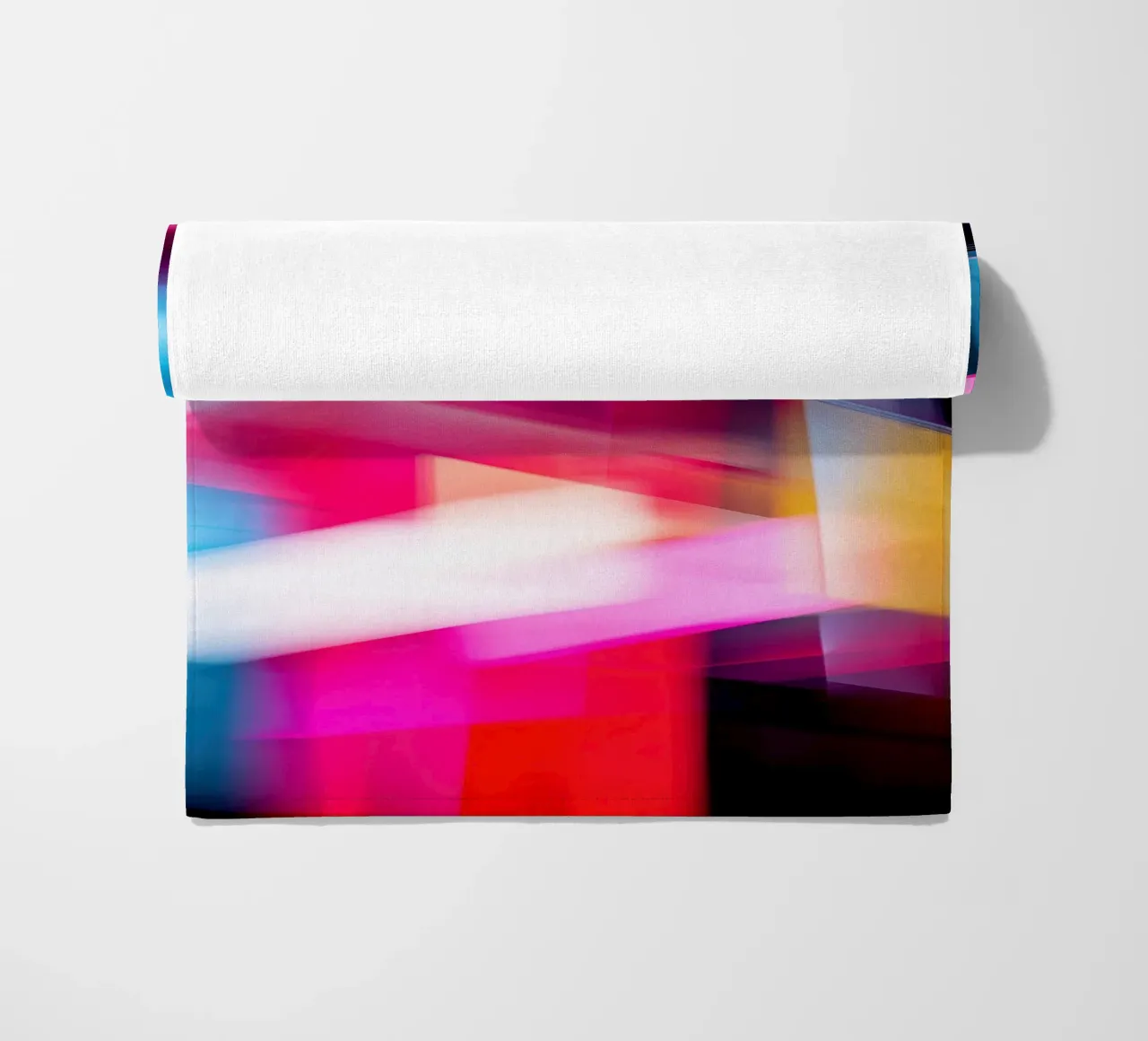 Futuristic city lights | In the style of digital photography beach towel by Autofocus