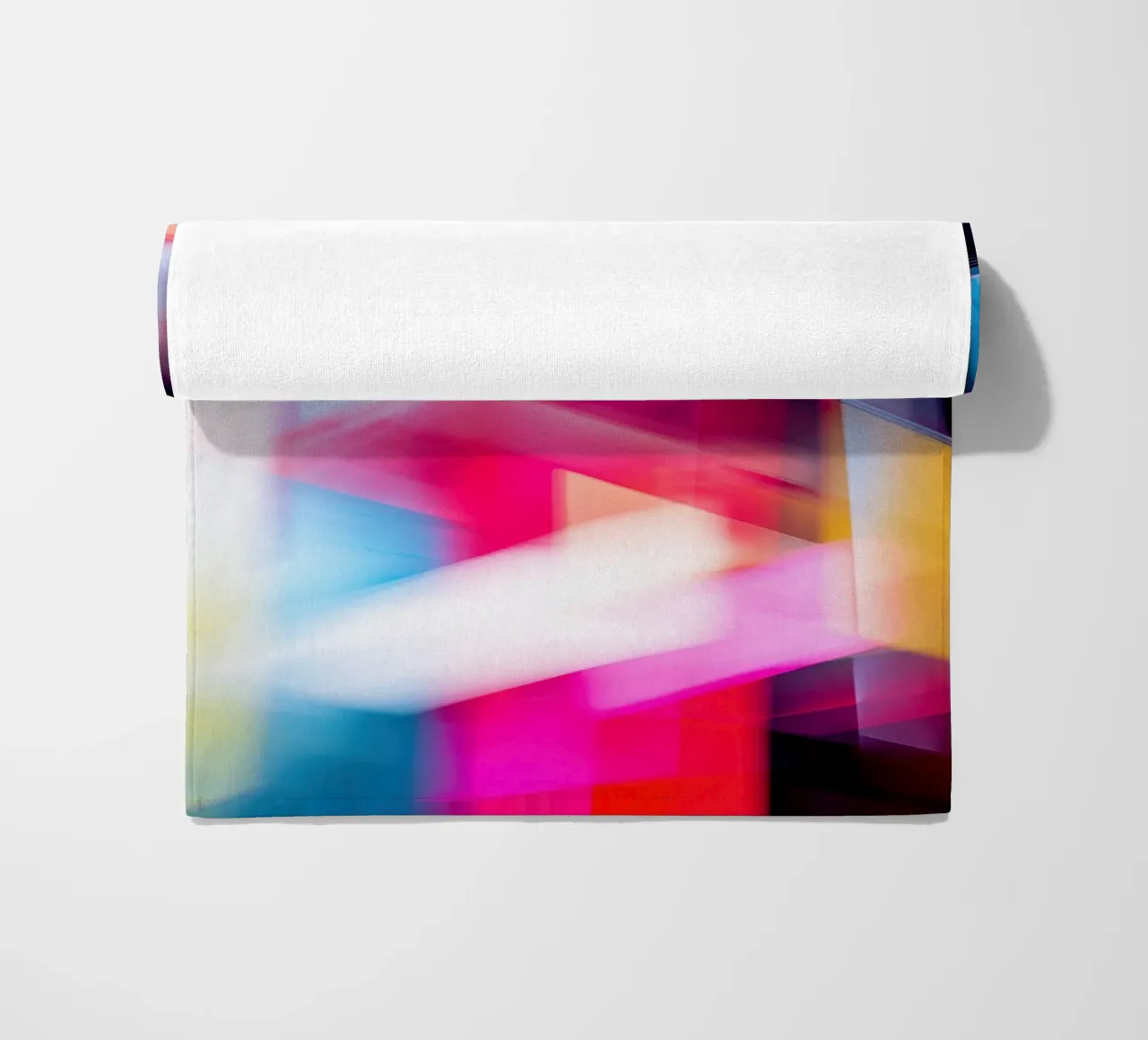 Futuristic city lights | In the style of digital photography beach towel by Autofocus