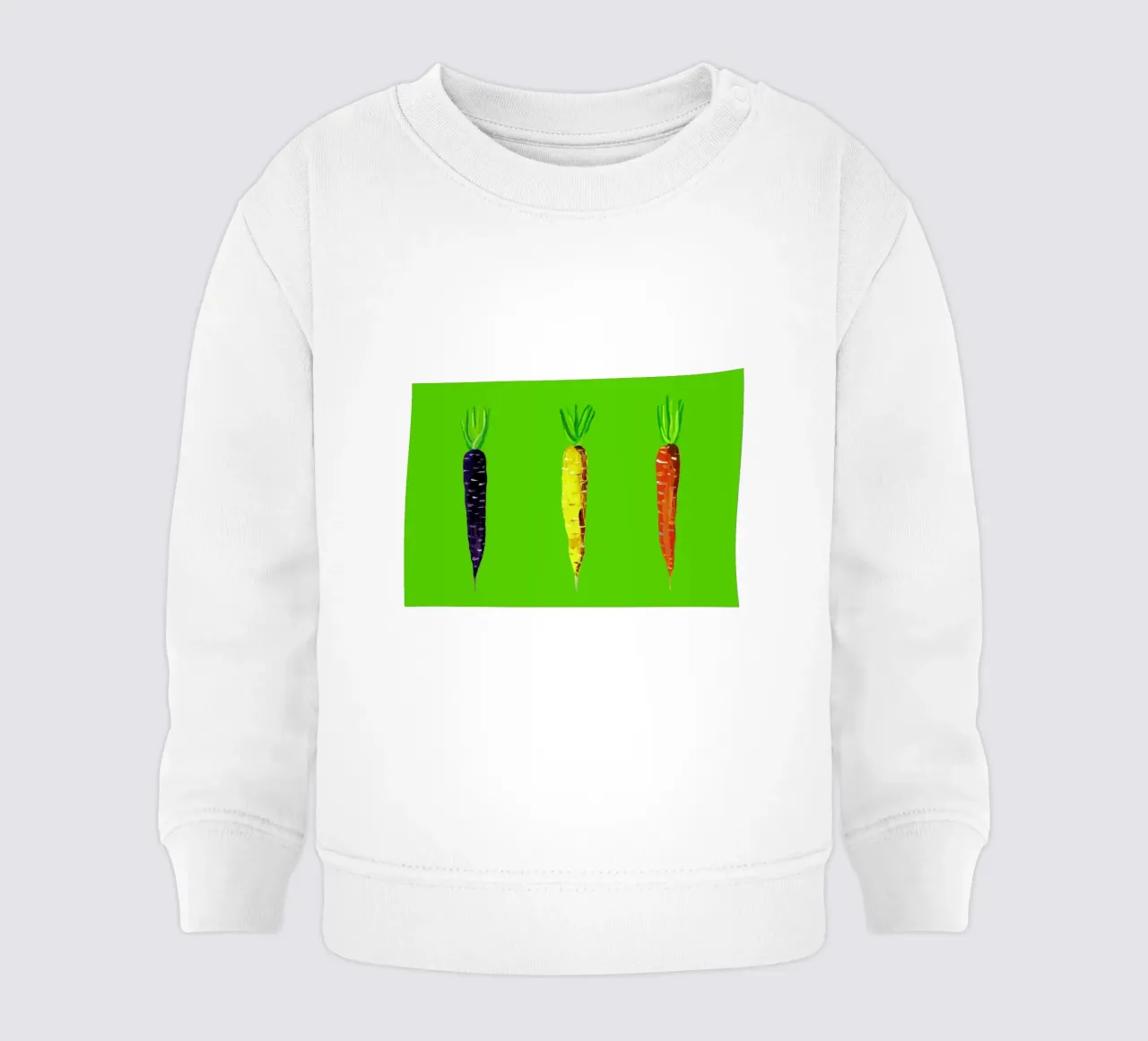 Carrots On Lime Green felpa neonato da Alice Straker