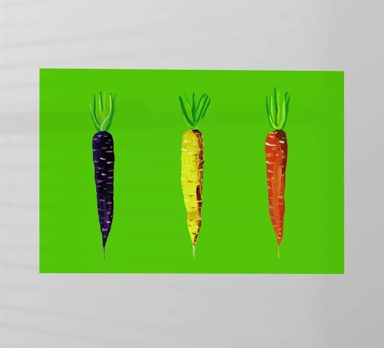 Carrots On Lime Green pellicola backlit da Alice Straker