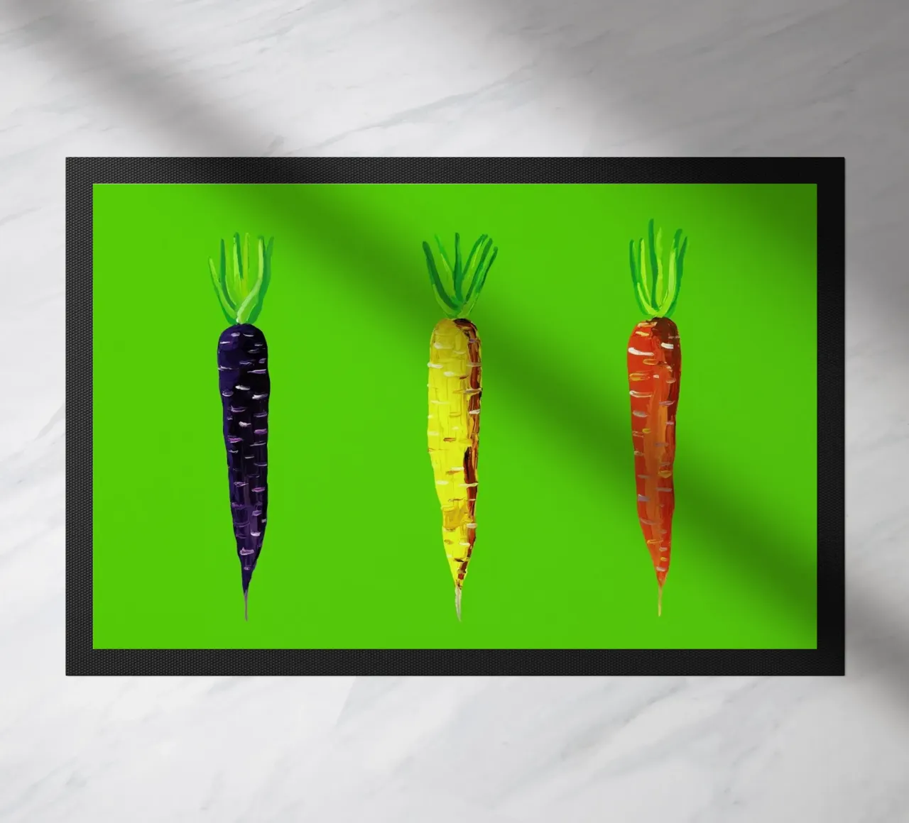 Carrots On Lime Green zerbino da Alice Straker