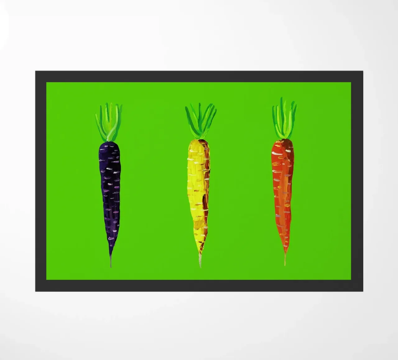 Carrots On Lime Green zerbino da Alice Straker