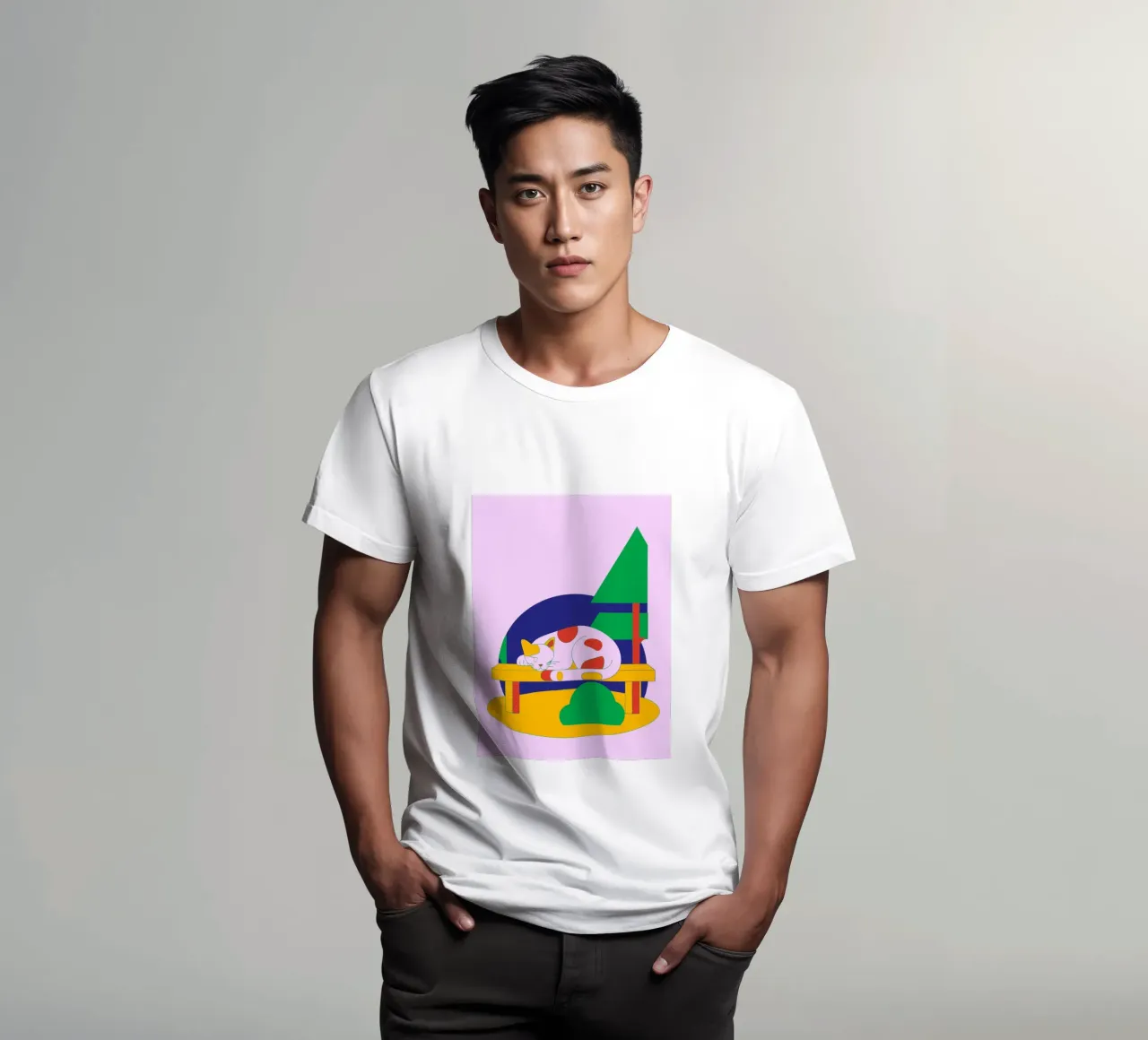 Gatto che dorme t-shirt da OUR SHOP