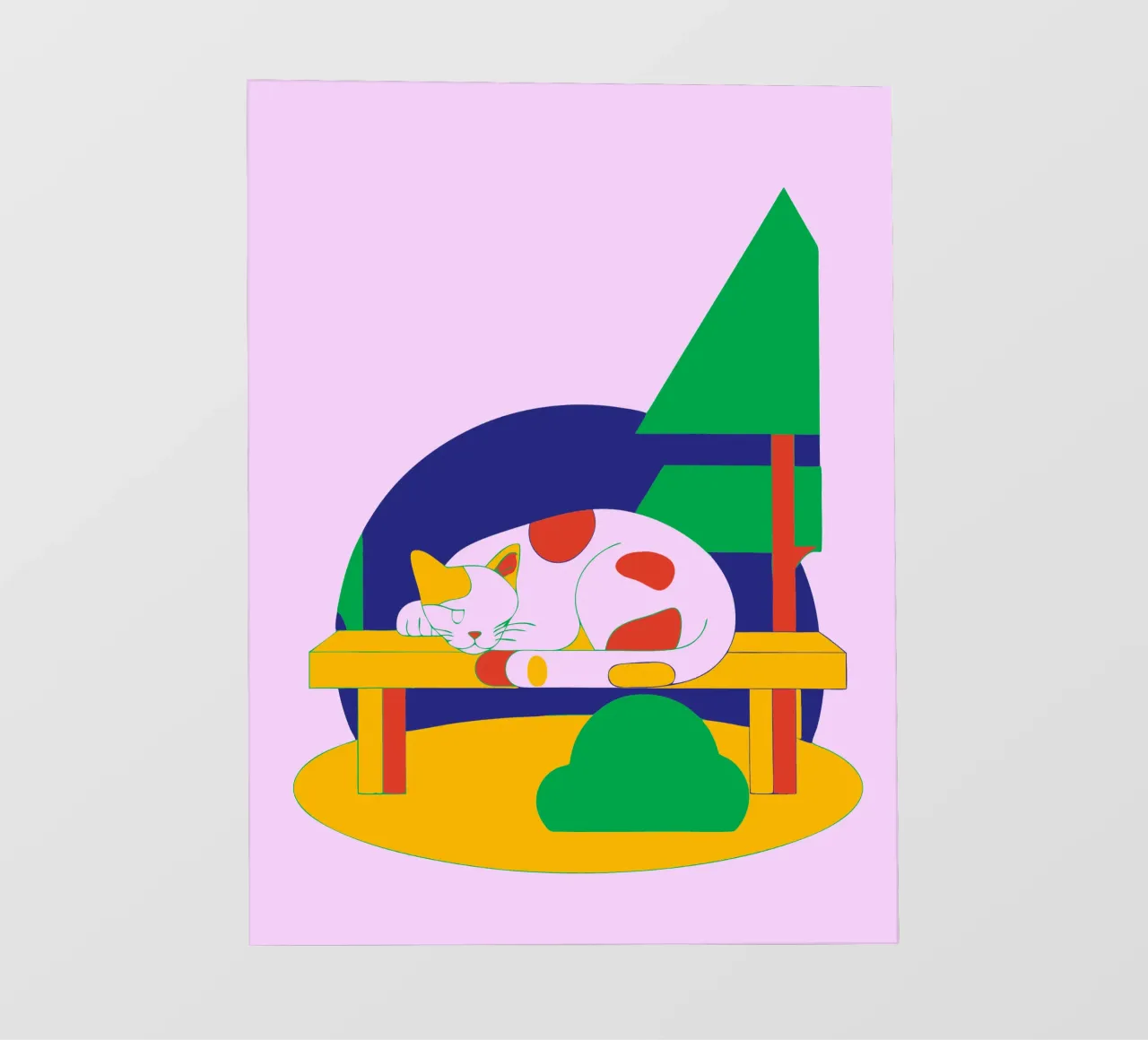 Sleeping Cat photo wallpaper by OUR SHOP