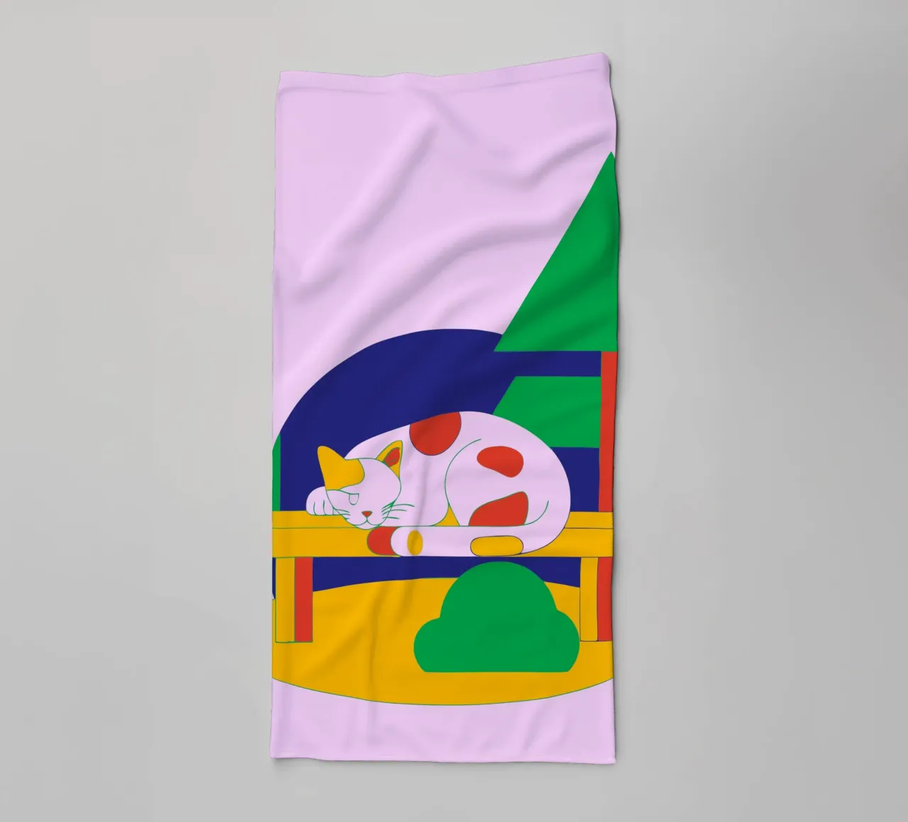 Sleeping Cat towel by OUR SHOP