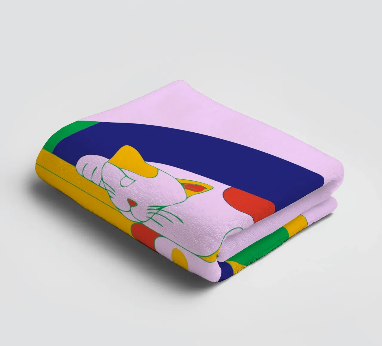 Sleeping Cat towel by OUR SHOP